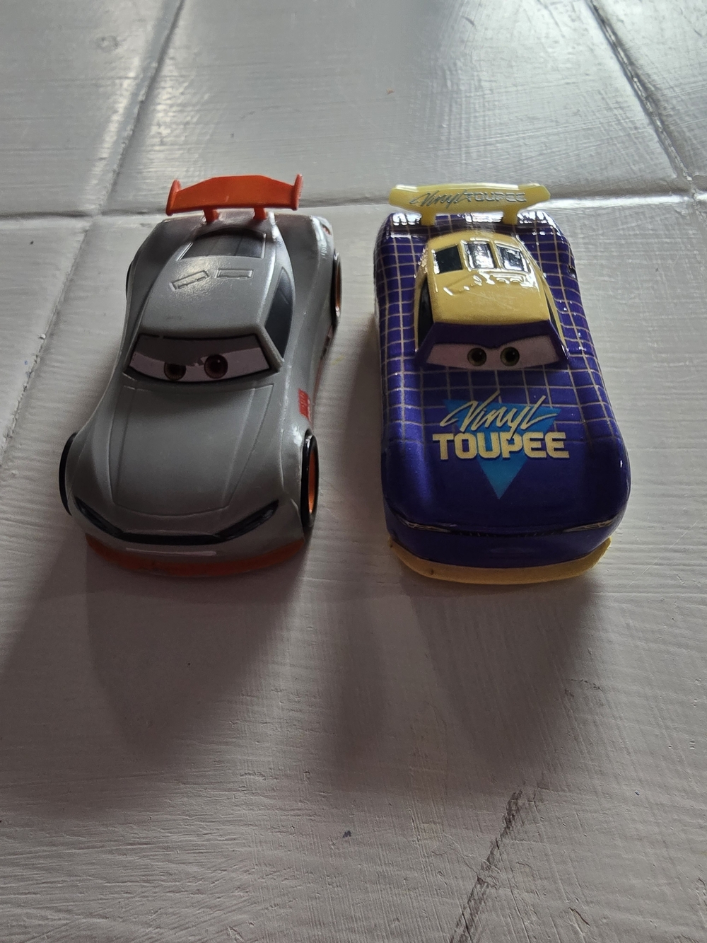 Cars Pixar Vinyl Toupee & Silver Racer Twin Vehicle (Rookie)